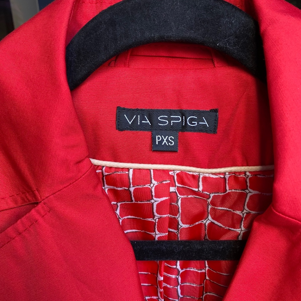 Via Spiga red midi length trench coat